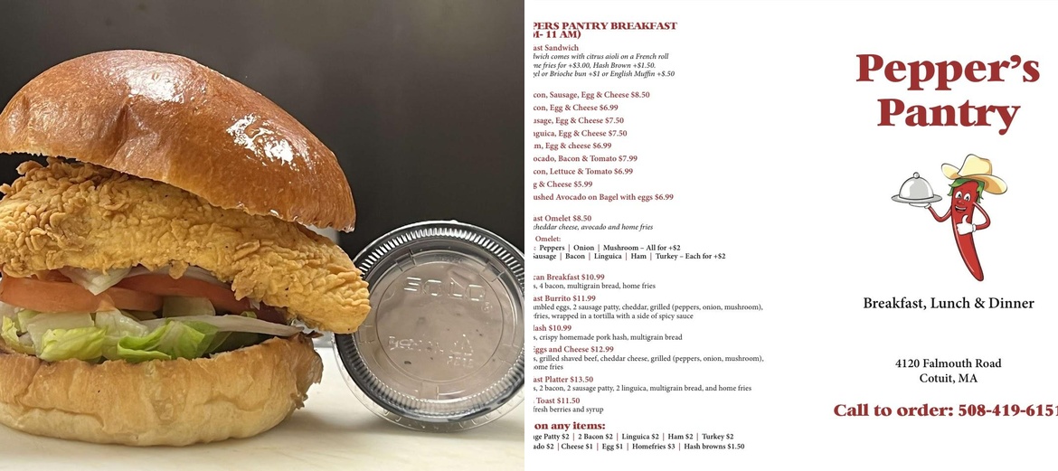 Pepper's Pantry Menu