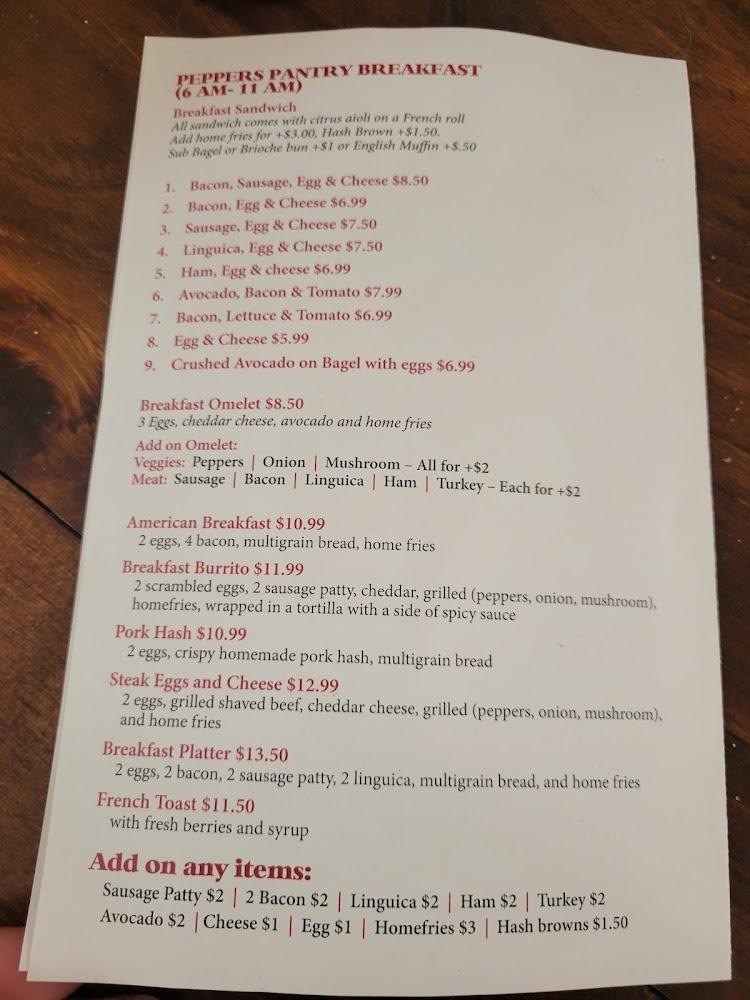 Pepper's Pantry Menu image 3